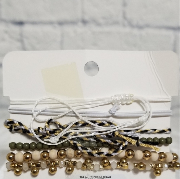 Puka Shell Beaded Bracelet Good Vibes Beach Bracelets Set New - Picture 8 of 9